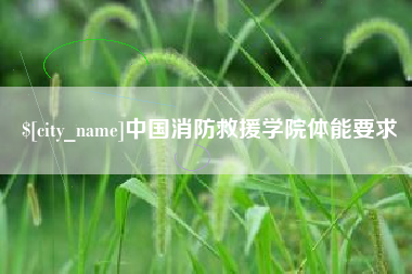 白银中国消防救援学院体能要求
