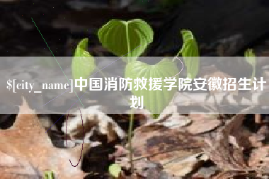 白银中国消防救援学院安徽招生计划