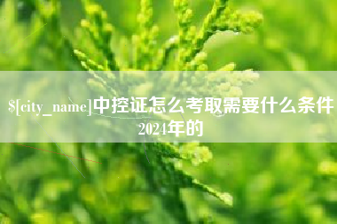 白银中控证怎么考取需要什么条件2024年的