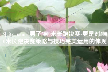 白银男子5000米长跑决赛-更是对5000米长跑决赛策略与技巧完美运用的体现