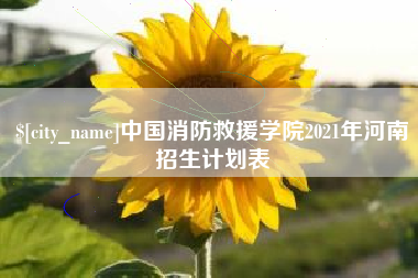 白银中国消防救援学院2021年河南招生计划表